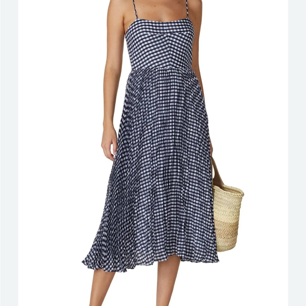 J. Crew Black and White Checkered Midi Dress